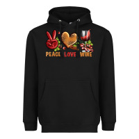 Black Peace Love Wine Heavyweight Hoodie - BundleAndBundleShop