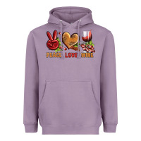 Lavender Peace Love Wine Heavyweight Hoodie - BundleAndBundleShop