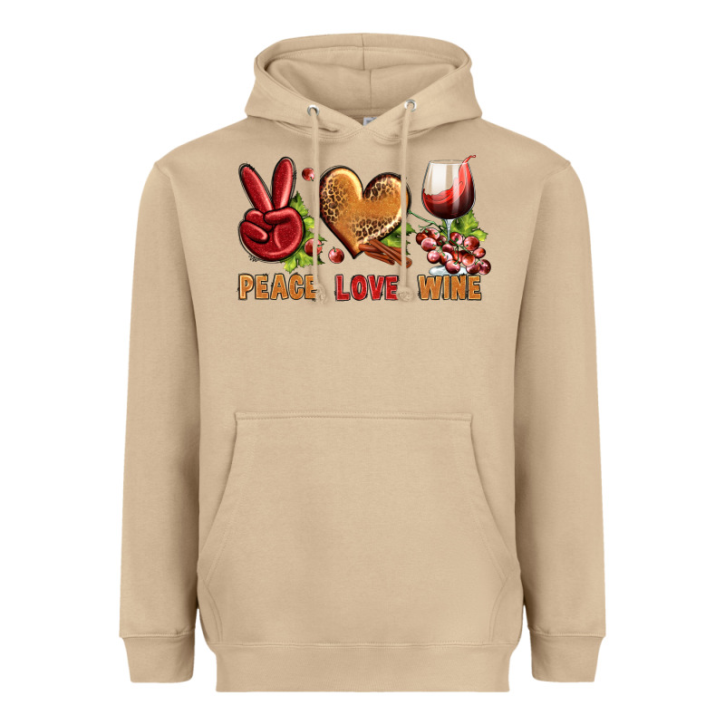 Peace Love Wine Heavyweight Hoodie by BundleAndBundleShop | Teevron