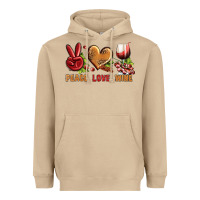 Mushroom Peace Love Wine Heavyweight Hoodie - BundleAndBundleShop