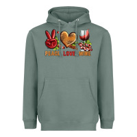Sage Peace Love Wine Heavyweight Hoodie - BundleAndBundleShop