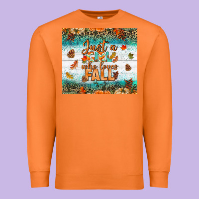 Just A Girl Who Loves Fall Tumbler Premium Sweatshirt Designed By Bundleandbundleshop