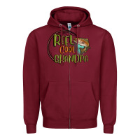 Burgundy reel cool  grandpa Zipper Hoodie - MaliasSmallBusiness