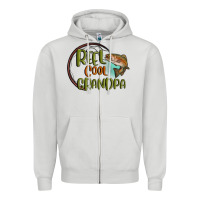 Dove Grey reel cool  grandpa Zipper Hoodie - MaliasSmallBusiness