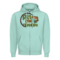 Seafoam reel cool  grandpa Zipper Hoodie - MaliasSmallBusiness