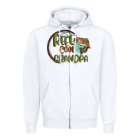 White reel cool  grandpa Zipper Hoodie - MaliasSmallBusiness