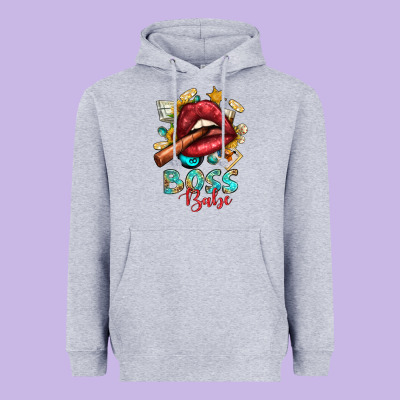 Western Boss Babe Cigar Lip Heavyweight Hoodie Designed By Bundleandbundleshop