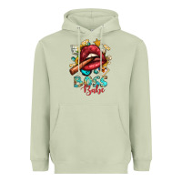 Matcha Western Boss Babe Cigar Lip Heavyweight Hoodie - BundleAndBundleShop