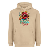 Mushroom Western Boss Babe Cigar Lip Heavyweight Hoodie - BundleAndBundleShop