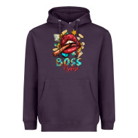 Plum Western Boss Babe Cigar Lip Heavyweight Hoodie - BundleAndBundleShop