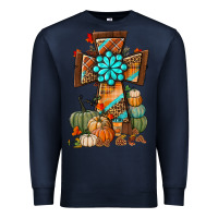 Navy fall cross Premium Sweatshirt - BundleAndBundleShop