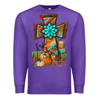 Purple fall cross Premium Sweatshirt - BundleAndBundleShop