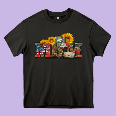 Mom Boots Hat And Sunflower Heavy Core Tee Designed By Artiststas