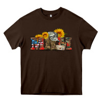 Chocolate Brown mom boots hat and sunflower Heavy Core Tee - Artiststas