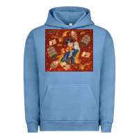 Pigment Pebble Blue wizard boy with magic items Urban Hoodie - TumblerDesignByShophia