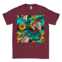 Burgundy appaloosa horses and sunflowers seamless pattern Classic Tee - BundleAndBundleShop