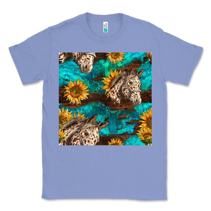 Appaloosa Horses And Sunflowers Seamless Pattern Classic Tee by BundleAndBundleShop | Teevron