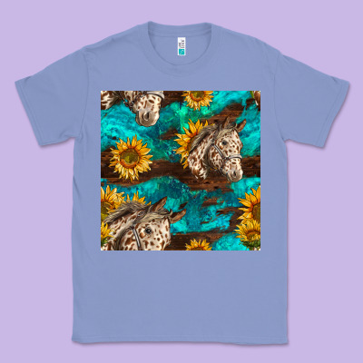 Appaloosa Horses And Sunflowers Seamless Pattern Classic Tee Designed By Bundleandbundleshop