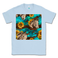 Dusty Blue appaloosa horses and sunflowers seamless pattern Classic Tee - BundleAndBundleShop