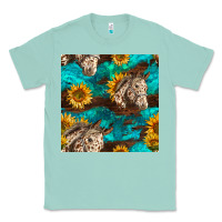 Seafoam appaloosa horses and sunflowers seamless pattern Classic Tee - BundleAndBundleShop