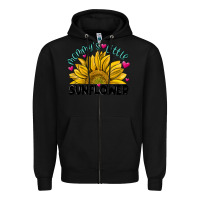 Black mommy' s little sunflower Zipper Hoodie - MaliasSmallBusiness