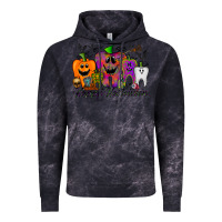 Cloud Black happy halloween tooth Vintage Hoodie - RacoonDesign