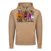 Vintage Coffee happy halloween tooth Vintage Hoodie - RacoonDesign