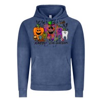 Vintage Denim happy halloween tooth Vintage Hoodie - RacoonDesign