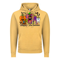 Vintage Mustard happy halloween tooth Vintage Hoodie - RacoonDesign
