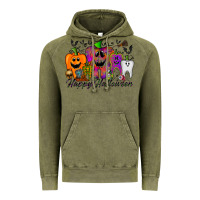 Vintage Olive happy halloween tooth Vintage Hoodie - RacoonDesign
