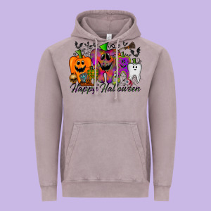 Happy Halloween Tooth Vintage Hoodie Designed By Racoondesign