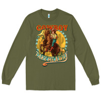 Army Green cowboy take me away Long Sleeve Tee - NancyCooperArtShop