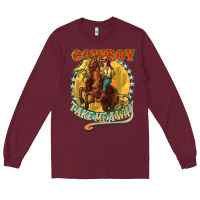 Burgundy cowboy take me away Long Sleeve Tee - NancyCooperArtShop