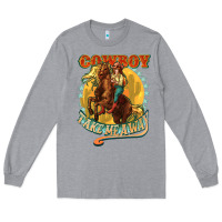 Heather Grey cowboy take me away Long Sleeve Tee - NancyCooperArtShop