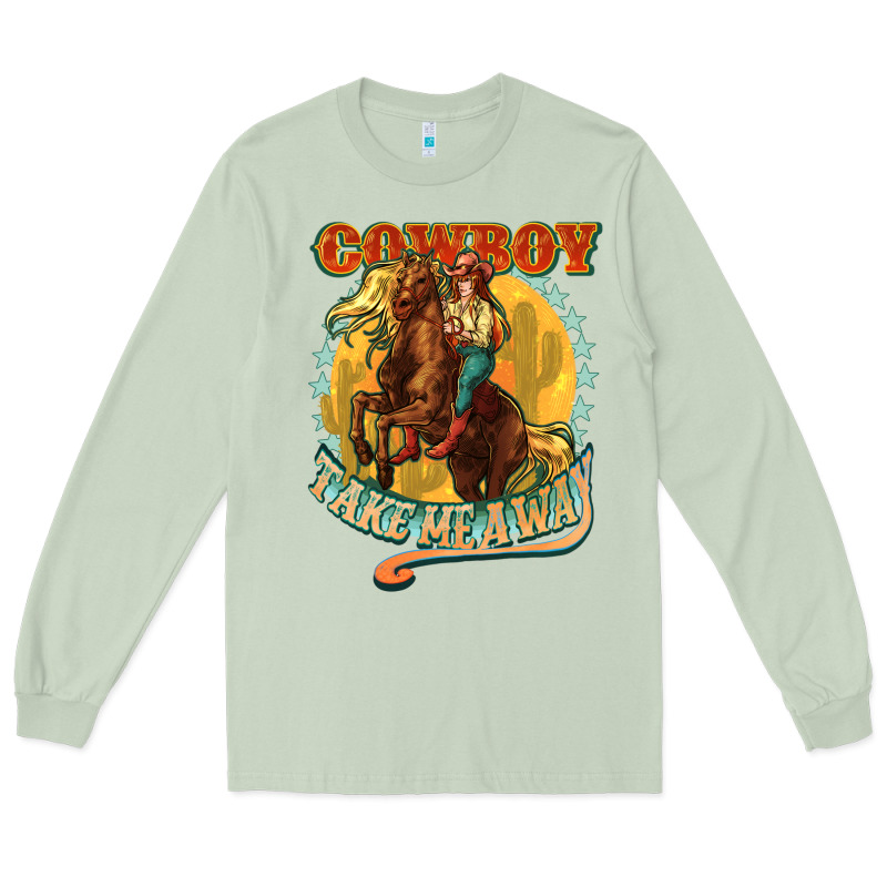 Cowboy Take Me Away Long Sleeve Tee by NancyCooperArtShop | Teevron