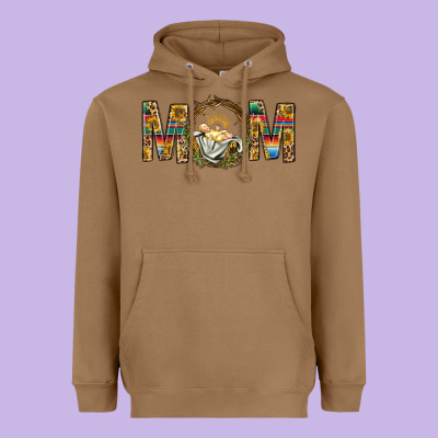 Western Mom With Baby Jesus Heavyweight Hoodie Designed By Bundleandbundleshop