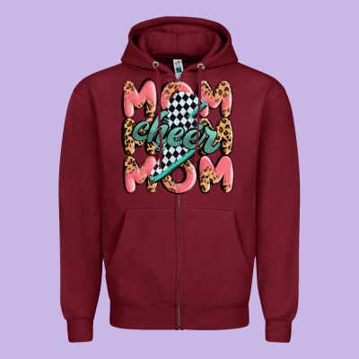 Cheer Mom Zipper Hoodie Designed By Maliassmallbusiness