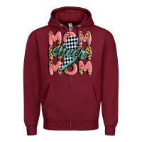 Burgundy cheer mom Zipper Hoodie - MaliasSmallBusiness