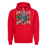 Red cheer mom Zipper Hoodie - MaliasSmallBusiness