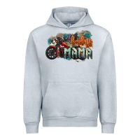 Heather Grey Badass Mama motorcycle Urban Hoodie - HowdyJamesFarm