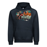Navy Badass Mama motorcycle Urban Hoodie - HowdyJamesFarm