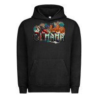 Pigment Black Badass Mama motorcycle Urban Hoodie - HowdyJamesFarm