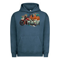 Pigment Midnight Navy Badass Mama motorcycle Urban Hoodie - HowdyJamesFarm