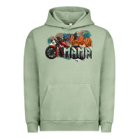 Pigment Oil Green Badass Mama motorcycle Urban Hoodie - HowdyJamesFarm