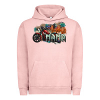 Pigment Salmon Badass Mama motorcycle Urban Hoodie - HowdyJamesFarm