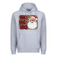 Heather Grey Ho Ho Ho Santa Premium Hoodie - Bettercallsaul