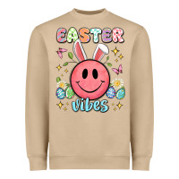 Easter Vibes Smiley Face Heavyweight Sweatshirt | Teevron