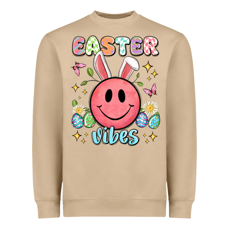 Easter Vibes Smiley Face Heavyweight Sweatshirt by Artiststas | Teevron