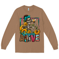 Toasted Coconut staying alive coffee drinking skeleton Long Sleeve Tee - Jasminsmagicworld