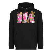 Black Pink Christmas Coffee Cups Bbs Heavyweight Hoodie - BundleAndBundleShop